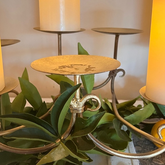 Rustic Iron Scroll 9 Pillar Candle Holder - Picture 6 of 6